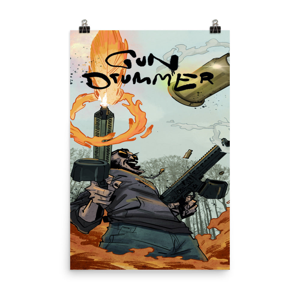 Crazy Cartoon Poster – Gun DrummerCrazy Cartoon Poster – Gun Drummer  